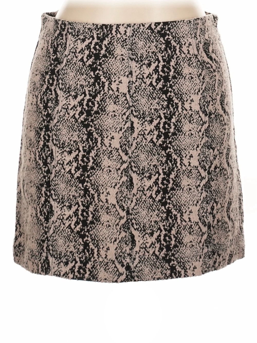 Free People Beige and Black Snake Textured Fabric Mini Skirt